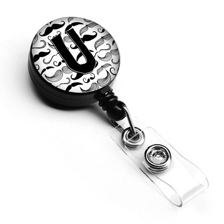 Carolines Treasures Letter U Moustache Initial Retractable Badge Reel CJ2009-UBR